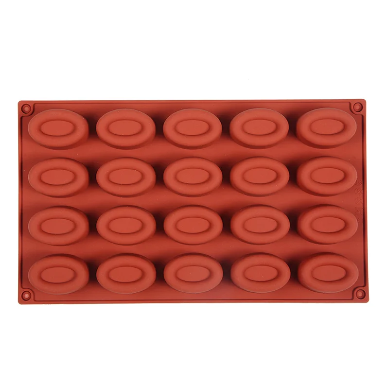 20 Cavity Oval Savarin Soap Mold Mould Muffin Cupcake Pan Silicone