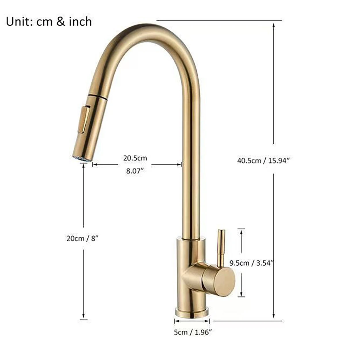 Old Style Pull-out Rotating Kitchen Faucet, 360° Swivel Stainless Steel Water Faucet in Brushed/Gold/Black Finish for Sink