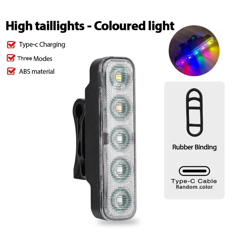 ตัวเลือกสินค้า ไฟท้ายจักรยาน LED ชาร์จได้ Type-C ติดตั้งง่าย