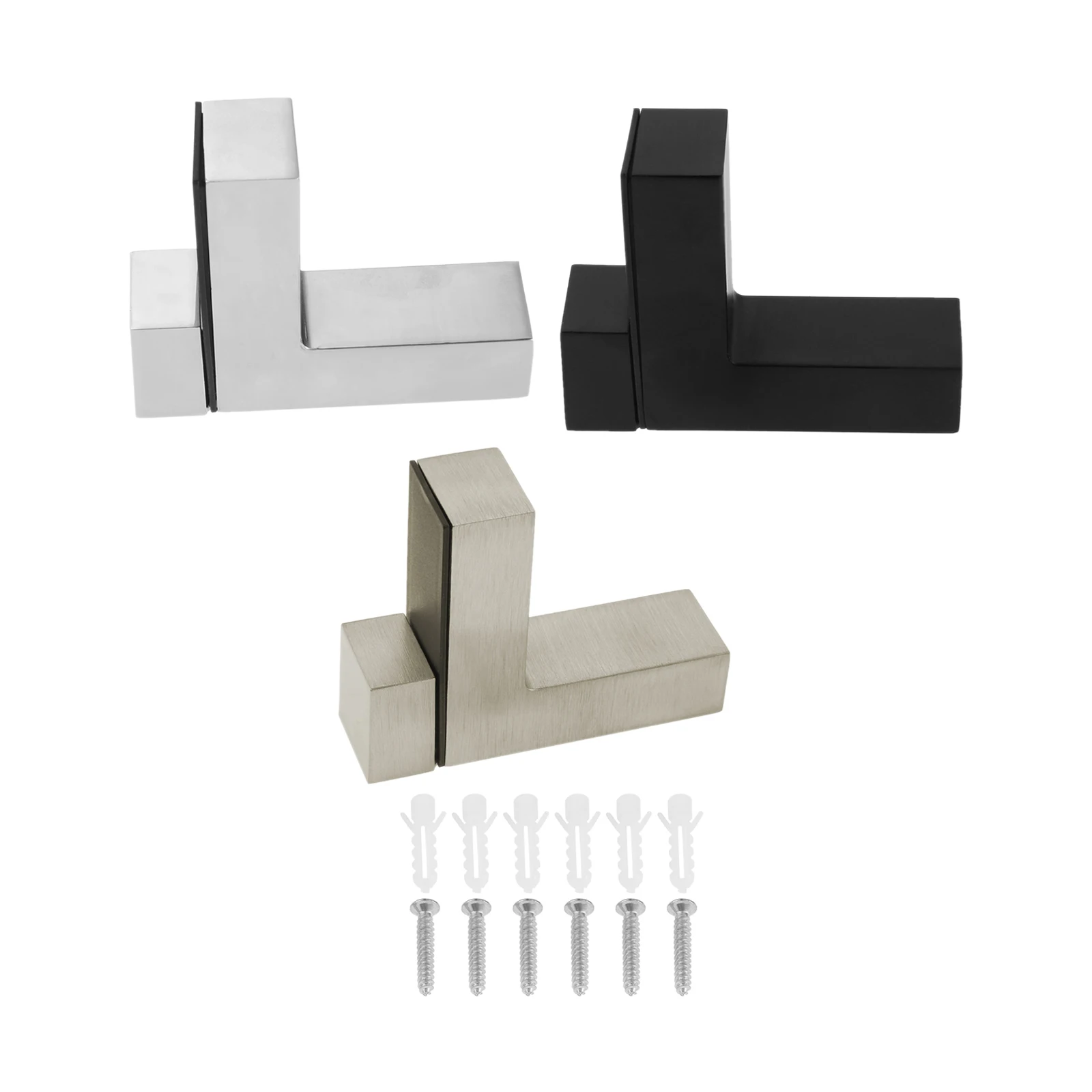 4개 조절 가능한 선반 브래킷, 3-20mm/0.12-0.79인치 두께의 유리/목재 선반 지지대, 나사 포함 플로팅 선반용