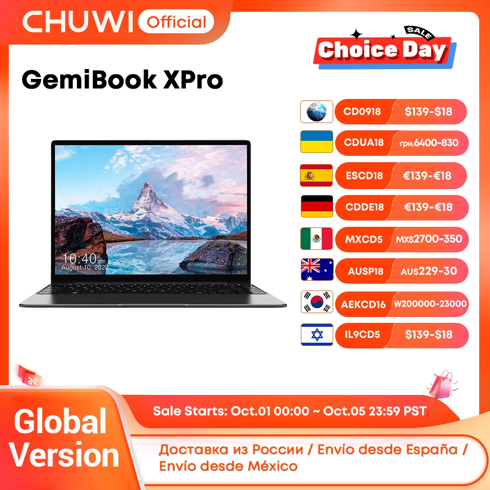 CHUWI GemiBook XPro Intel N150/N100 Laptop 8GB RAM 256GB SSD 14.1-inch UHD Screen Intel N100 Processors Windows 11 Notebook PC