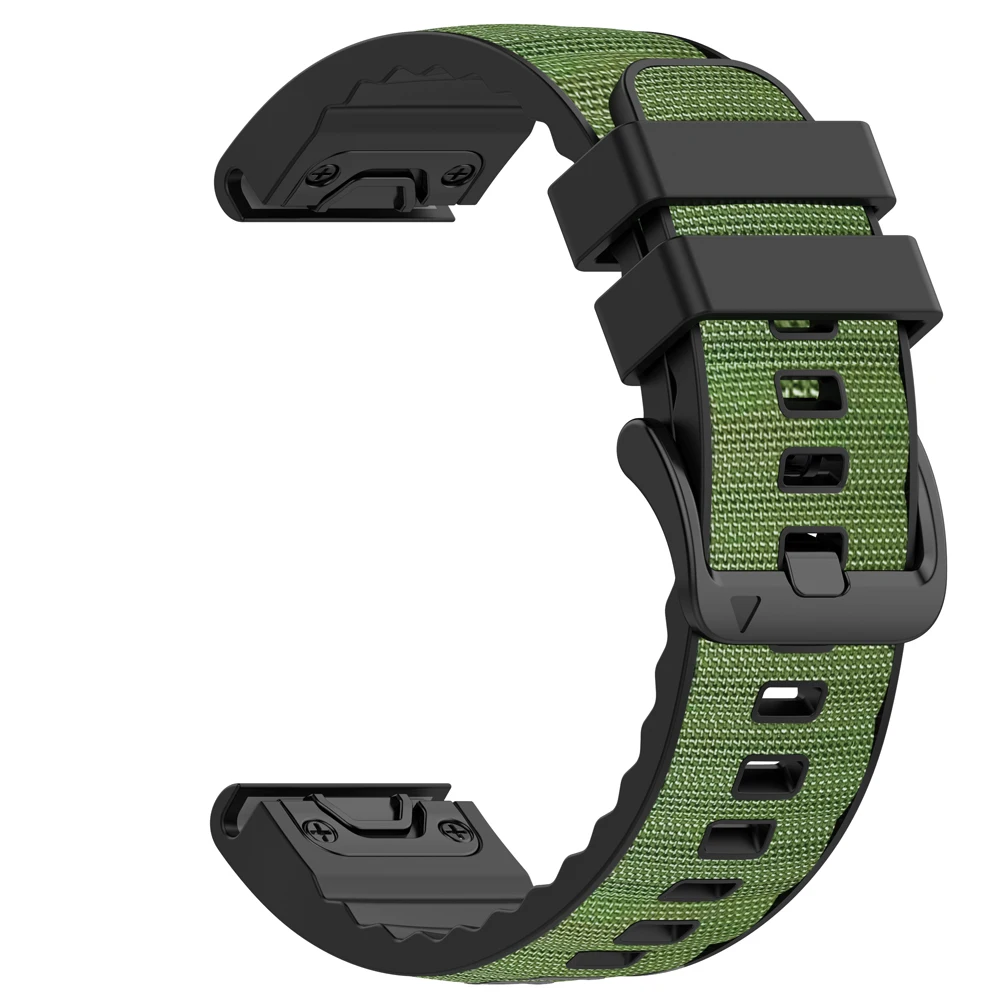 Quickfit 22/26mm Nylon+Silicone Sports Watchband Strap