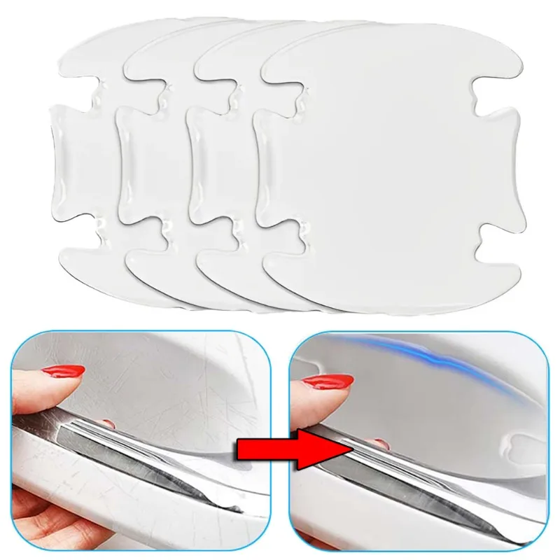 

Car Door Handle Stickers Self-adhesive Anti-Scratch Clear Door Bowl Protective Guards Car Paint Protection Sticker Protector