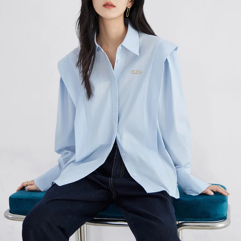 

Autumn Fashion Women's Shirt Basic 2023 Korean Version Loose Solid Color Ladies Long Sleeve Shirt Elegant Office Women's Blouses