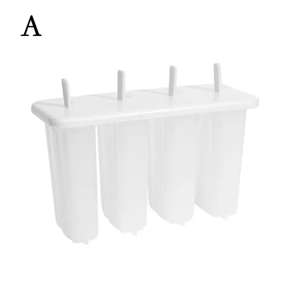 Ice Cream Popsicle Mold 4-Cell DIY Handmade Ice Cream Mold With Lid Summer Children Ice-lolly Tray Kitchen Gadgets ice mold,ice cream molds