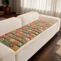 New Bohemian Pure Cotton Couch Cushion Universal for All Seasons Sofa Mat Home Mat Decor Non-slip Rectangular Seat Couch Cushion 1
