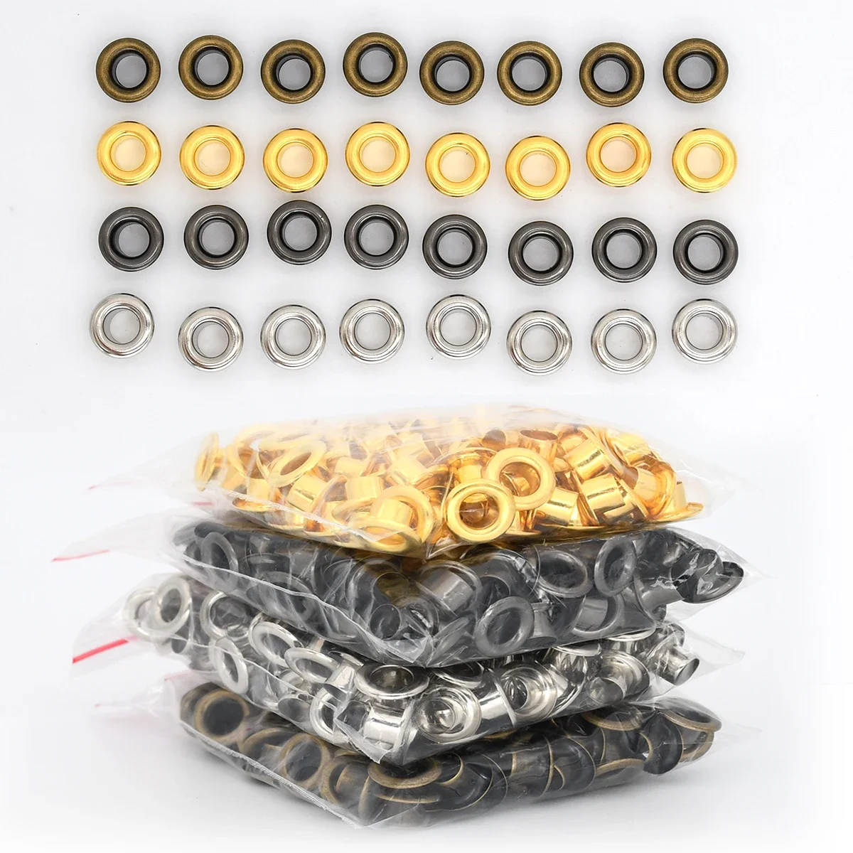 Brass eyelets with Washer 300# Grommets Repair round eye rings For scrapbooking Shoes belt Cap bag Tags clothes 100sets 5mm eyelet grommet ring kit eyelet grommet ring grommet eyelet kit screw back eyelets