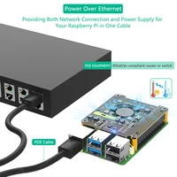 Pi 5 PoE HAT Board for Raspberry Pi 5 with Cooling Fan/Computer Module 5 Power Over Ethernet HAT for Pi 5 /CM5 5V 5A 25W 5