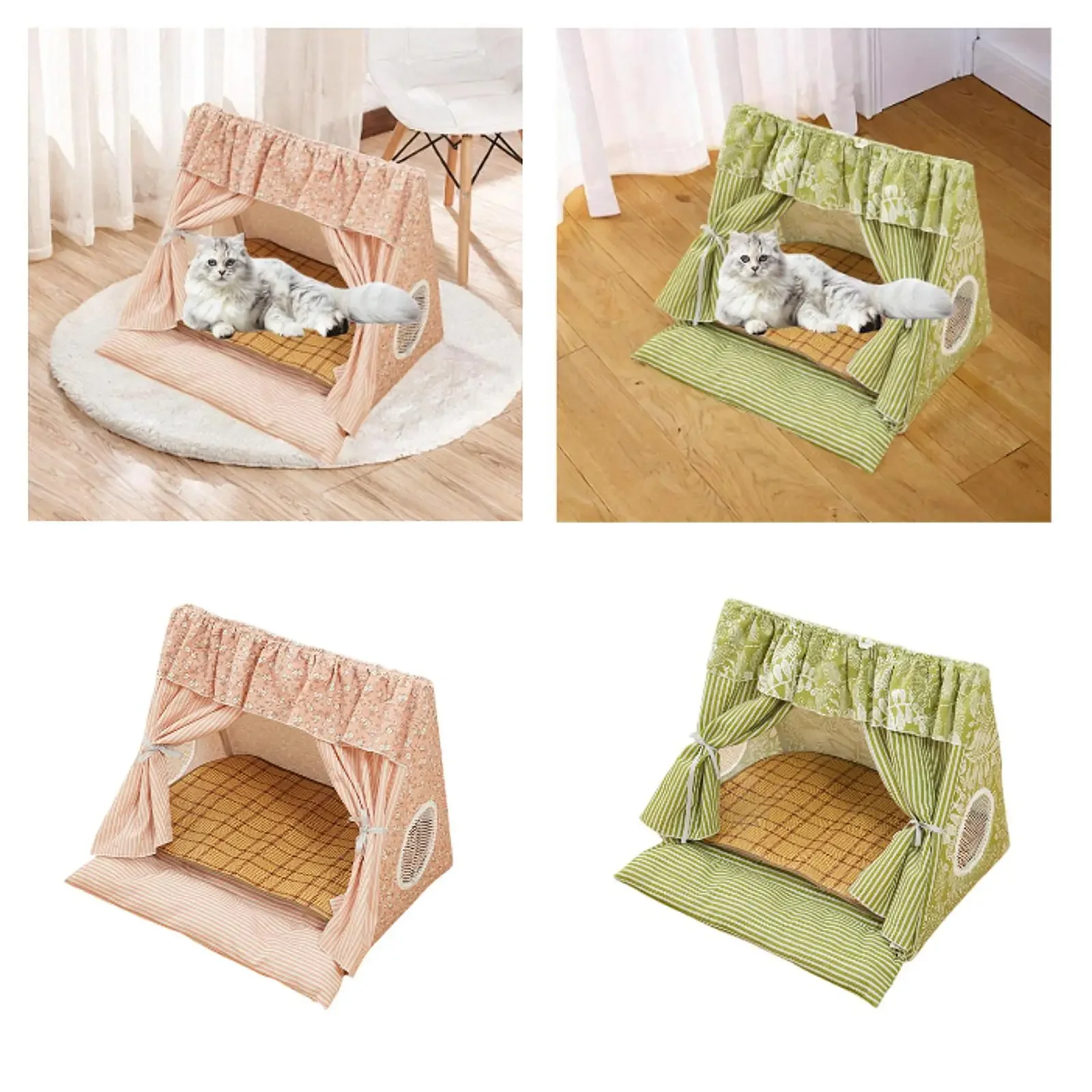 Cat Tent House Dog Tent Summer Cave Cute Nest, Washable Breathable Window Cat Bed Teepee for Cats Kitten Cat Tent House Dog Tent Summer Cave Cute Nest, Washable Breathable Window Cat Bed Teepee for Cats Kitten
