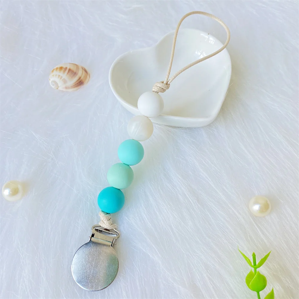 Baby Pacifier Clip Silicone Beads Bead Dummy Chain Holder Soother Chains Baby Teething Chew Toy