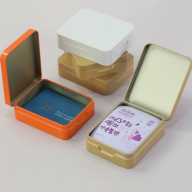 1pc Metal Tin Storage Box Tea Cans Jewelry Key Coin Boxes Wedding Candy Storage Cans Tea Packaging Gift Boxes