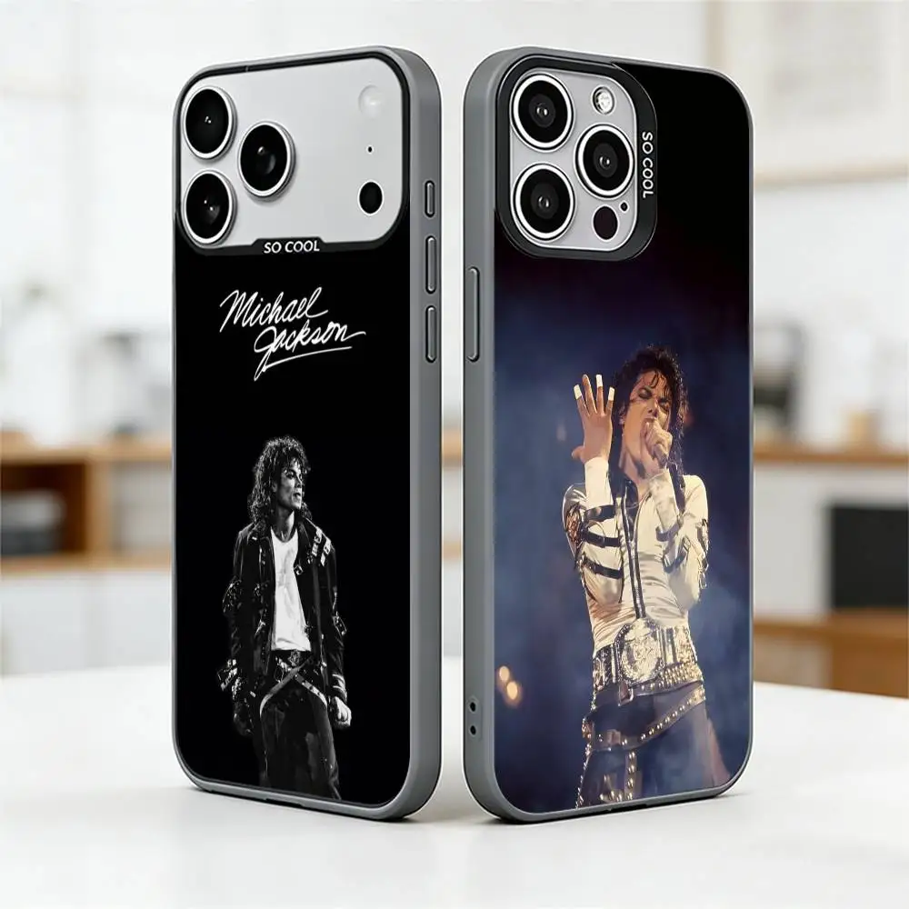 Silver Plated Michael Jackson Themed Phone Case with Colorful Design