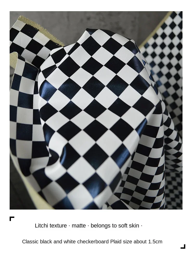 Black White Checkerboard - Faux Leather Sheet (SHIPS IN 3 BUS DAYS