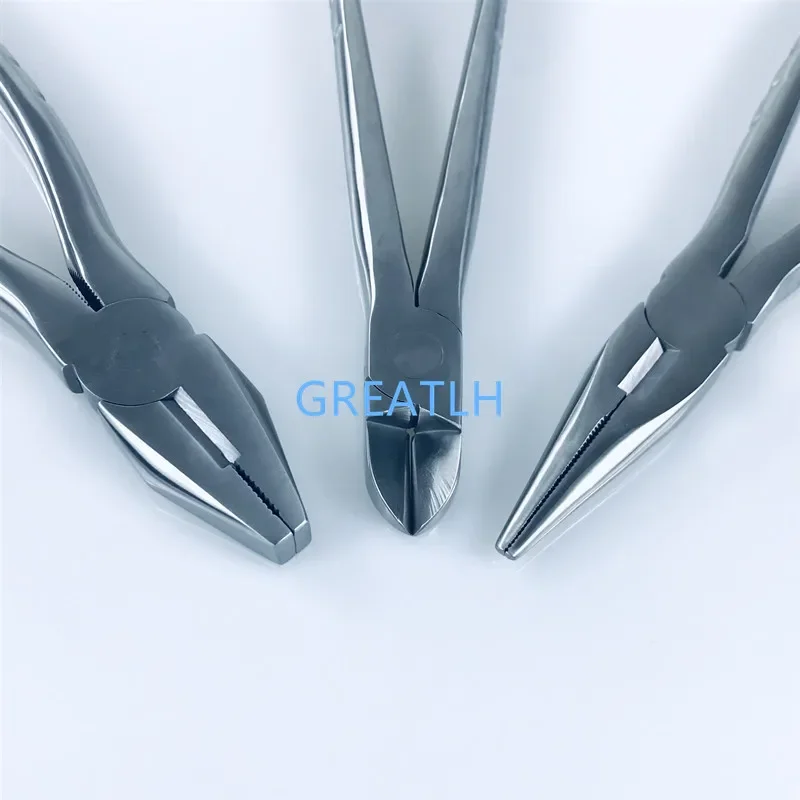 Kirschner Wire Cutter Flat Nose Pliers Serrated Jaws Bone Forcep Pin Orthopedics Pet Surgical Tool 3 Types Optional 1pcs