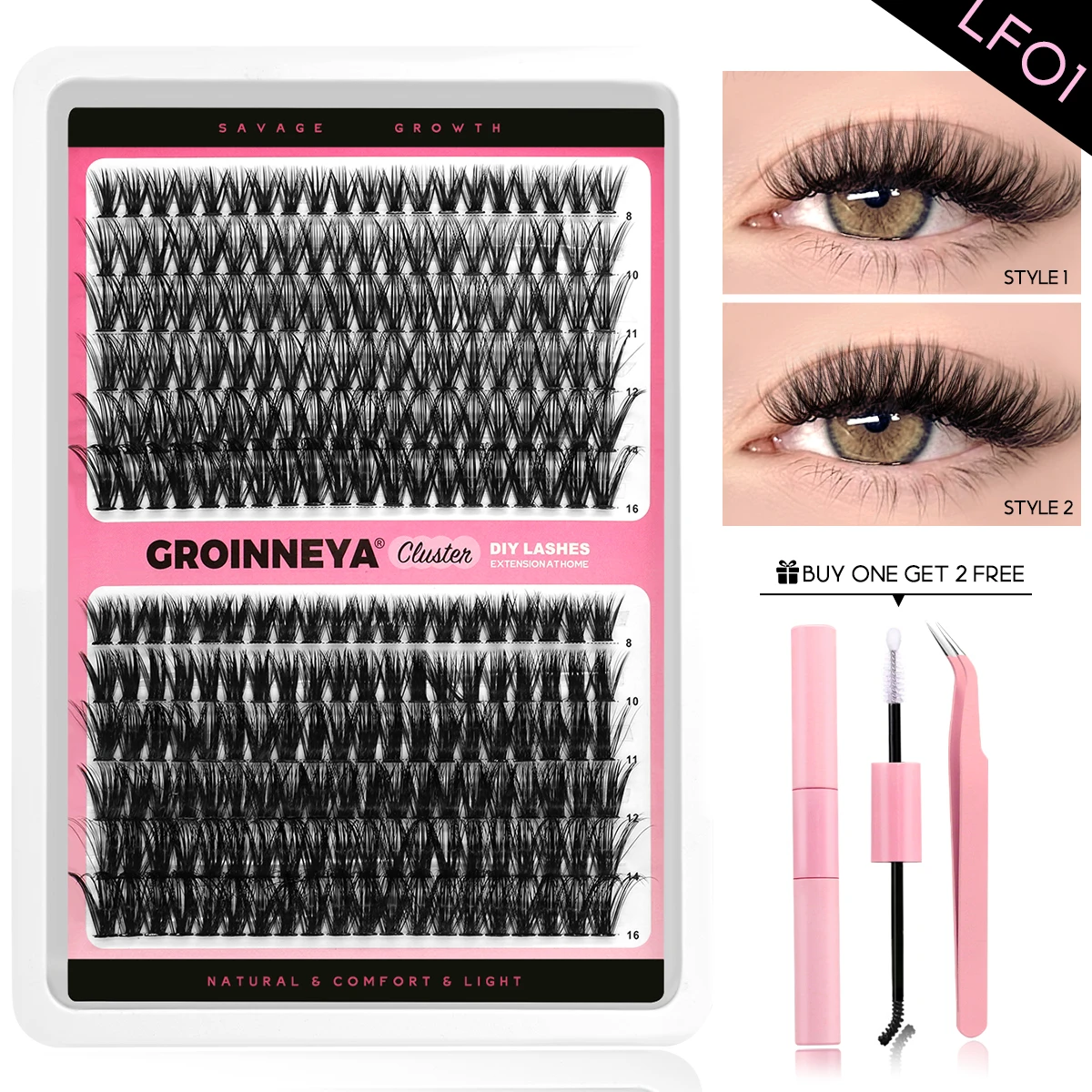 DIY Lash Extension Kit with Bond and Seal - Complete Set for Individual Eyelash Enhancements