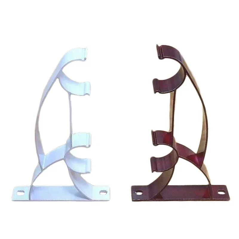 2Pcs Curtain Rod Bracket Double Drapery Rod Holder Aluminum Alloy Curtain Pole Bracket Window-Dressing Hardware Home Decor