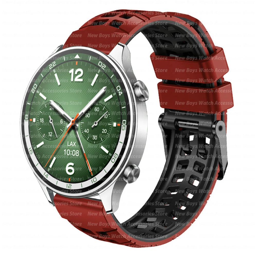 Premium Soft Silicone Sports Watch Strap - Versatile 22mm Replacement Band