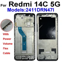 For Xiaomi Redmi 13 13C 14C 14R 15C 4G 5G LCD Middle Frame Housing LCD Front Housing Bezel Chassis Shell Replacement Repair 4