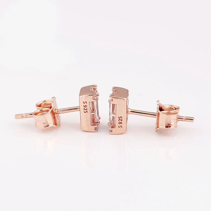 2022 Authentic 925 Sterling Silver Earring Sparkling Star Blue Gem Golden Heart Halo Stud Earrings Women Jewelry BirthdayGift