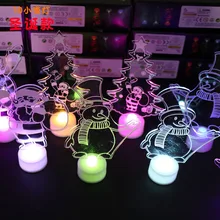 

Santa Claus Led Night Light Colorful Fiber Optic Acrylic Christmas Tree Christmas Snowman Crystal Christmas Tree Gift