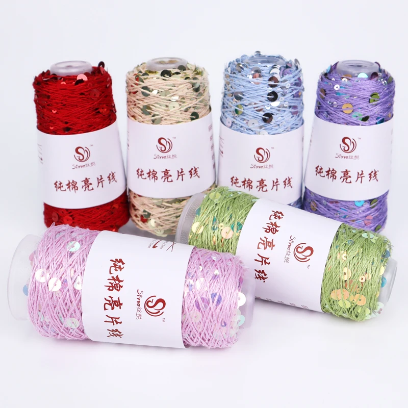 3mm+6mm size sequin thread, pure cotton sequin, hand woven DIY yarn, cotton thread ball, special price 2