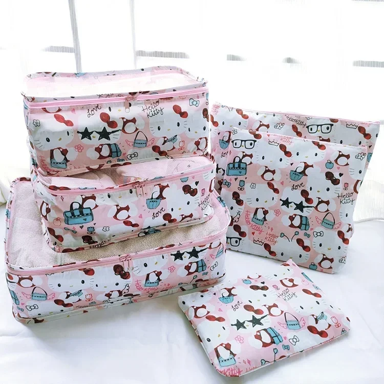 6PCS Sanrio hello kitty Cartoon handbag Travel Tote Bag Packing and Organizing Bag My Melody Cinnamon Dog Storage Bag 3
