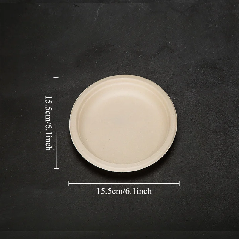 50pcs 6 Inch Thickened Disposable Paper Plates - Leak-Resistant, and Convenient Food Containers for Snacks, Restaurant Events