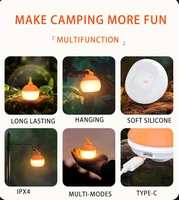 Super Mini Retro Snow Camping Lantern USB Rechargeable Haning Hook Night Light Battery Powered Tent Table Light For Camping 2