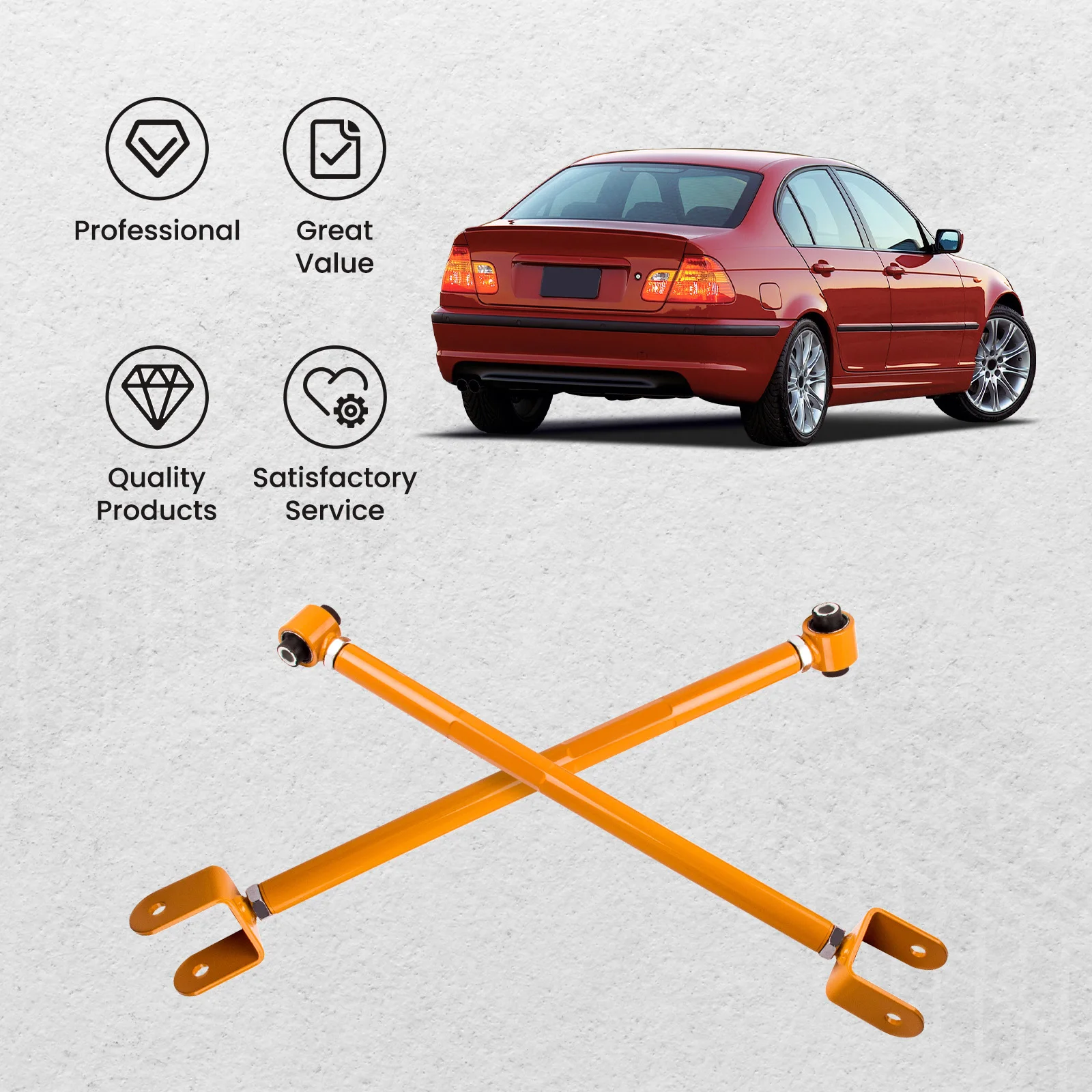 조절식 후방 하부 캠버 컨트롤 암 세트, BMW E36, E46, E83, E85, E86, E89 바 로드, E46, Z4, M3 3 시리즈 골드용, 한 쌍