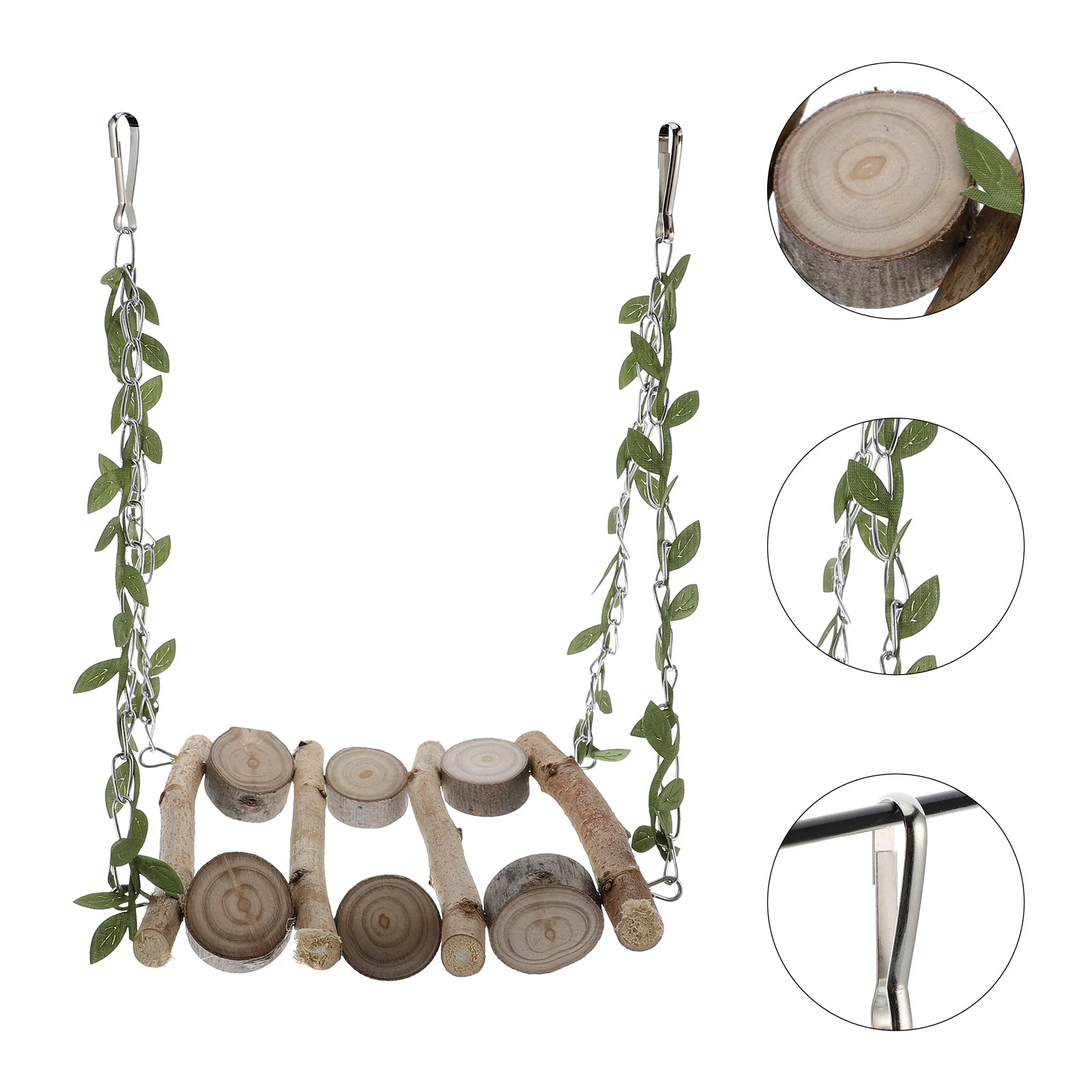 

Bird Wooden Swing Toy Parrot Hanging Ladder Bird Toy Pet Bird Cage Hammock