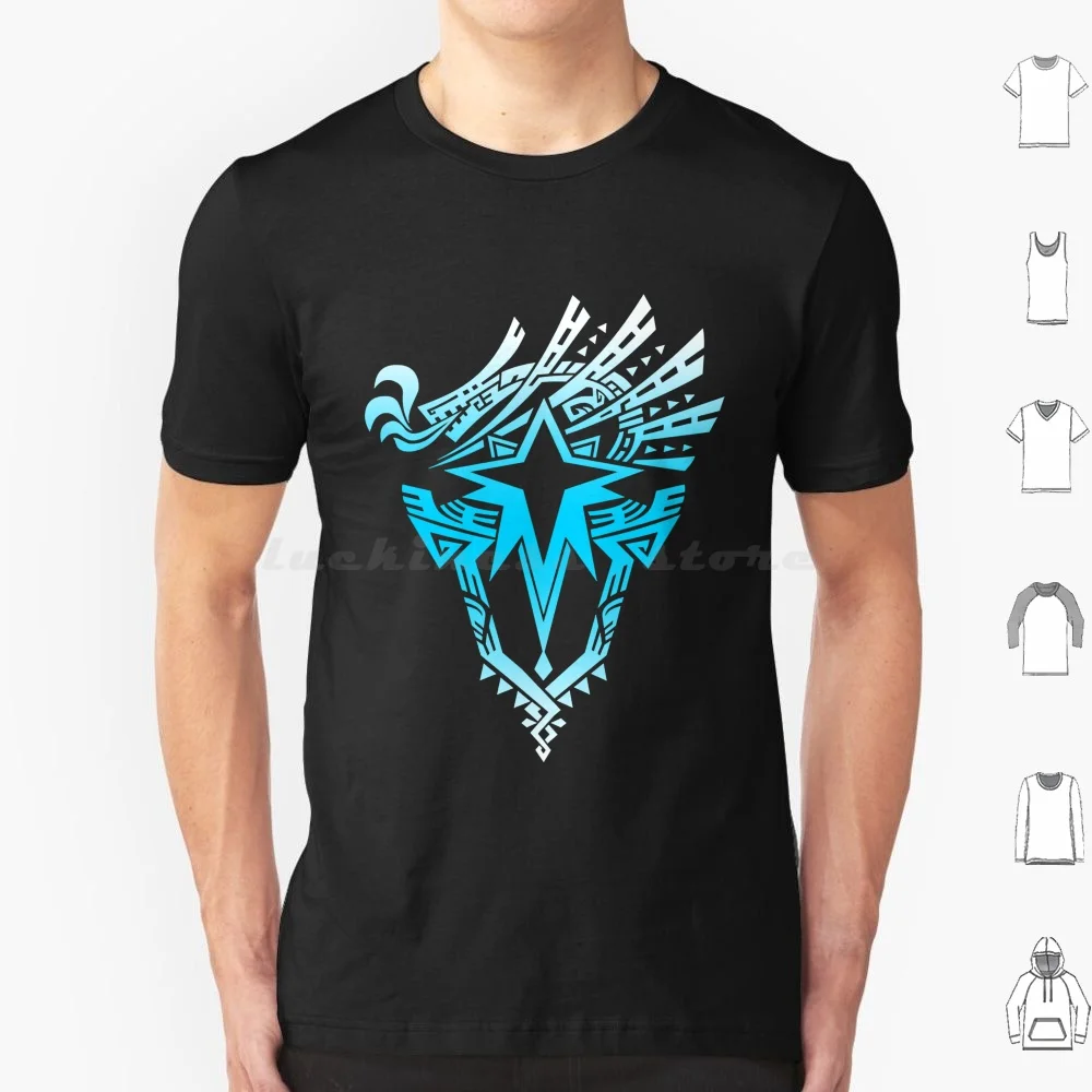 Monster Hunter World Iceborne Logo (Blu) T Shirt Big Size 100% Cotone Monster Hunter World Iceborne Monster Hunter Monster