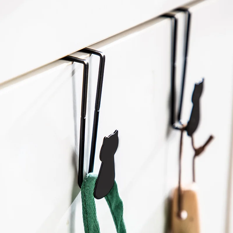 Cute Cat Kitchen Cabinet Hook HomeTowels Clothes Key Holder Bathroom Accessories Storage Hanger Door Back Hanging Organization storage hook door hook