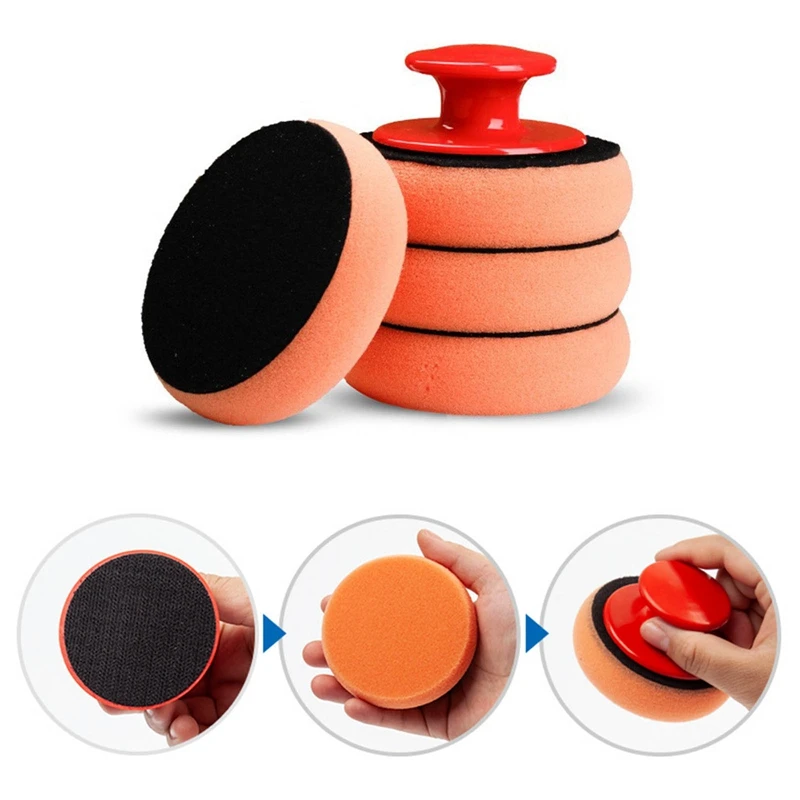 

Waxing Sponge Polishing Pad Car Cleaning Tools Handle Foam Interior Exterior Polisher Auto Washing Brush Microfiber Applicator