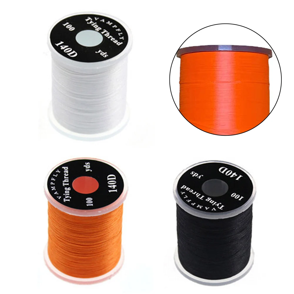

100m Fly Tying Thread Binding Line Durable Polyester 140D Cable White/black/orange Dummy Bai Fishing Accessories Tackle