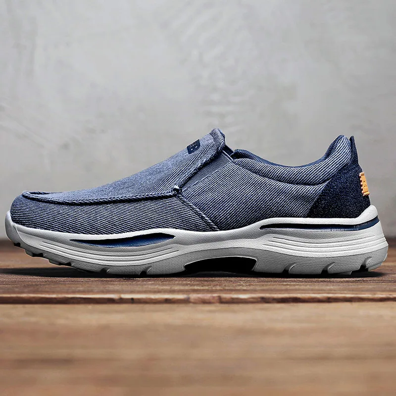 Summer Mens Casual Shoes Breathable Canvas Loafers Comfortabler