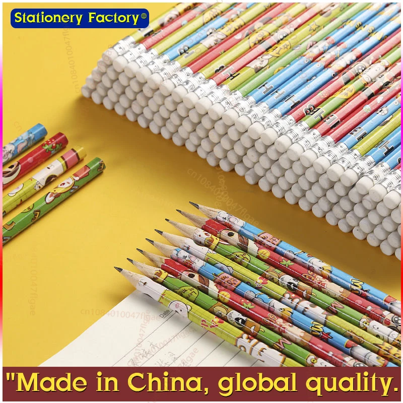 20pcs/50pcs Cute Cartoon HB Pencils With Eraser Tip, Pencils For Writing Drawing Sketching Stationery Prize Gift For Kids - 5