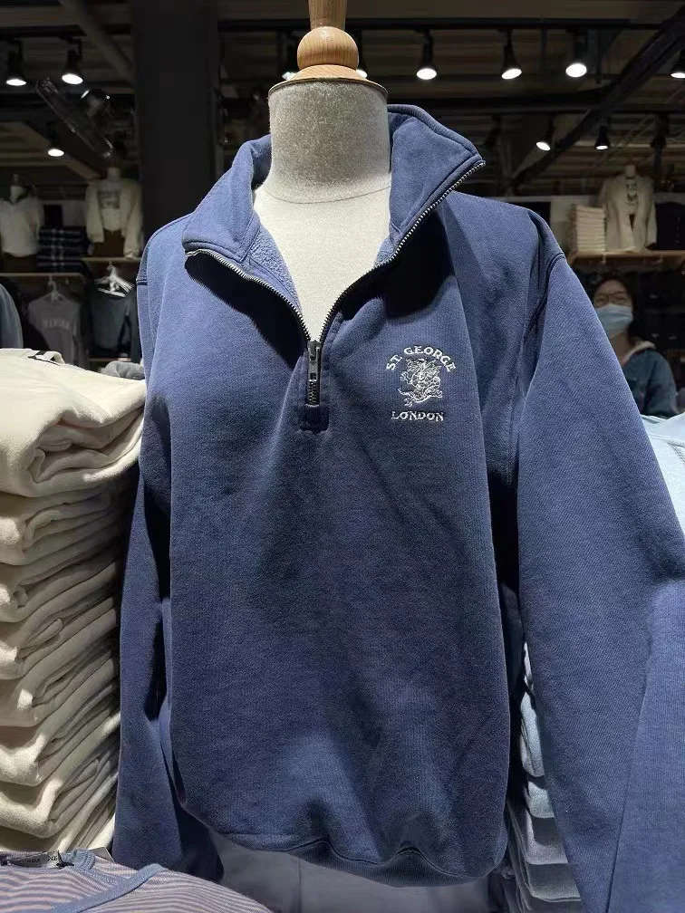 gola alta solta manga comprida hoodies casual vintage algodão camisolas