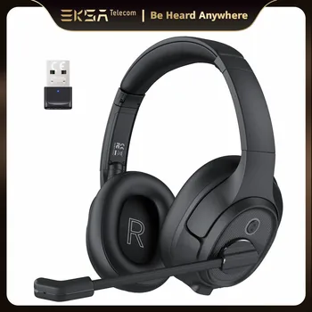 EKSA H6 Wireless Headphones Bluetooth 5.0 Headset with USB Dongle ENC Call Noise Cancelling Mic 30H Playtime For Office Computer