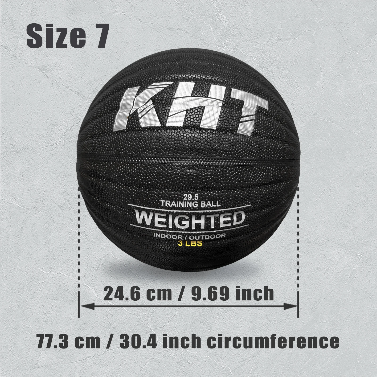 KHT 1/1.3/1.5KG Size 7 Heavy Basketball Premium PU Leather for Youth Adult and Professional Player Indoor Outdoor Training basketball balls