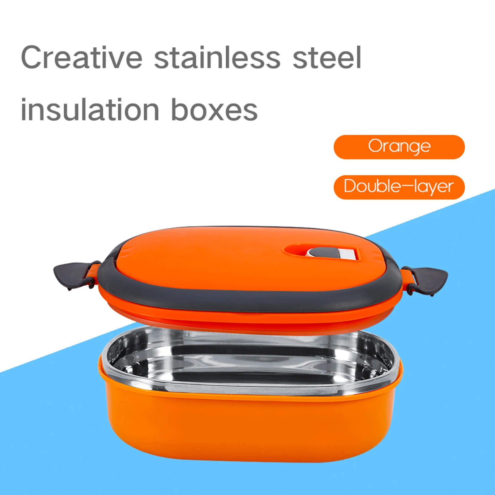 Orange Stainless Steel Insulated Lunch Container