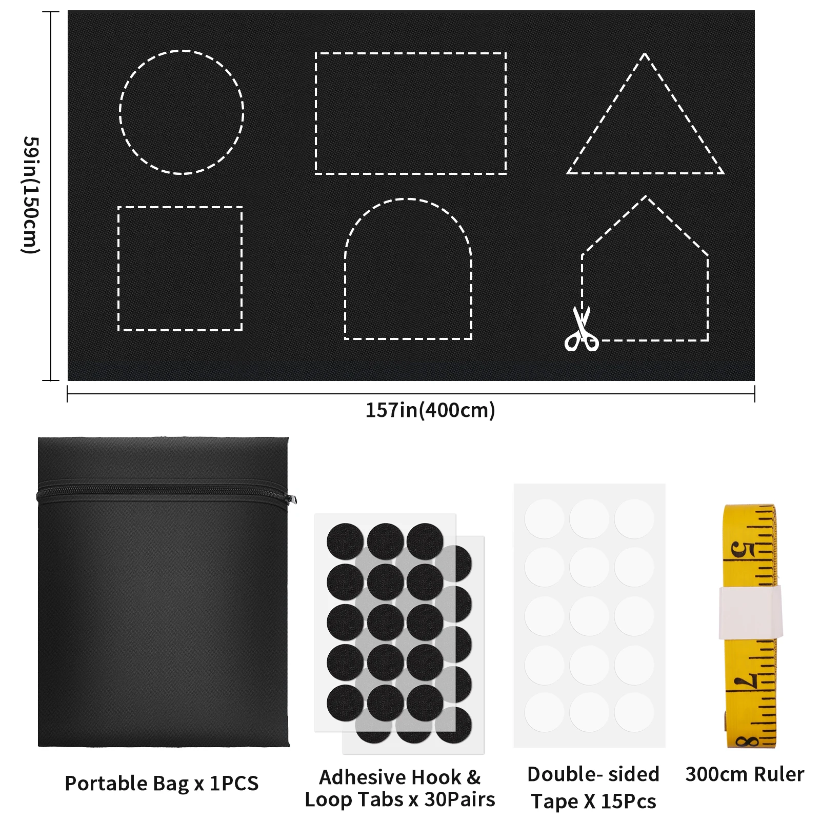 Blackout Curtain Removable Portable Travel Blocking Darkest Window Film Cloth Temporary DIY No Drill Blackout Curtains 6