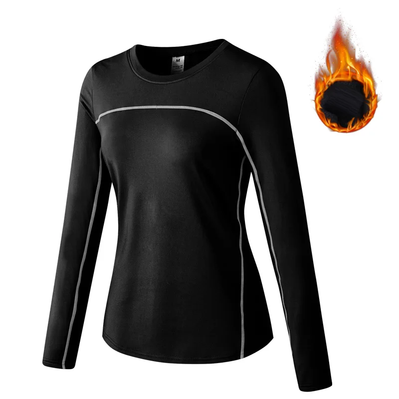 Women's Thermal Shirts Winter Long Sleeve Sport Gym Shirts Yoga