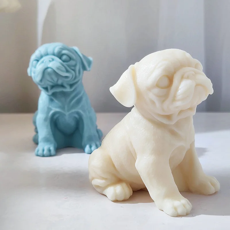 3D French Bulldog Soap Mold, Puppy Silicone Mold for Cake