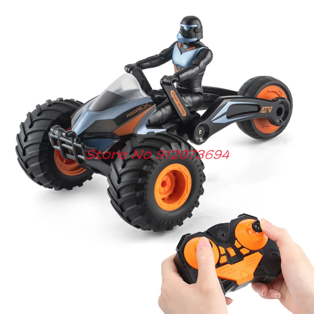Dual Mode Deformation High Speed Remote Control Motorcycle 30Mins Cool Lighting And Sound Effect 360 ° Rotating RC Tricycle Car 4