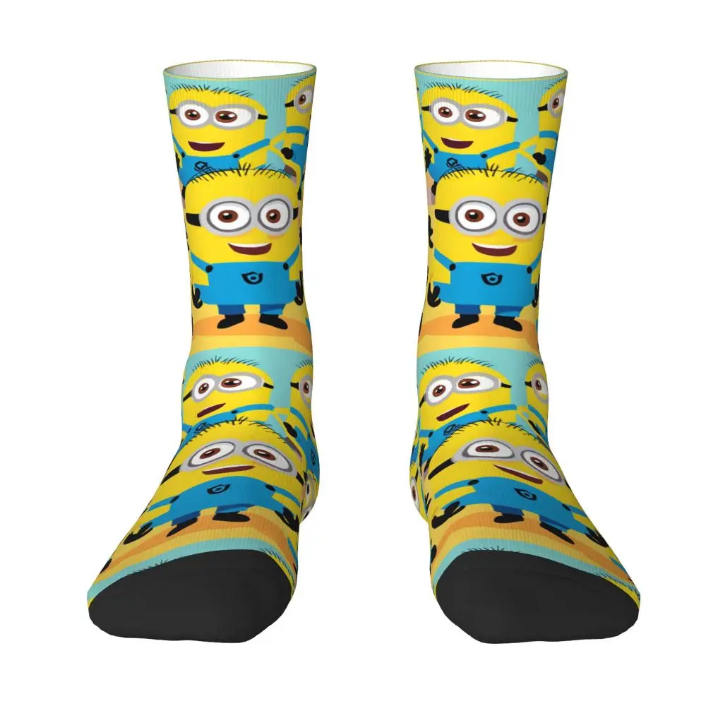 Custom Cool Print M- Minions Cartoon Socks for Women Men Stretchy Summer Autumn Winter M- Minions Bananas Crew Socks 21 S40970370f76d47aab663963a68022721t