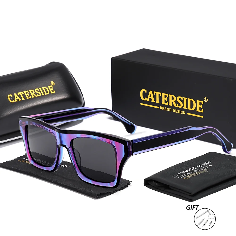 CATERSIDE Modische kurzsichtige optische Sonnenbrille für Herren, individuelle quadratische Linse, Damen-Weitsichtigkeitsbrille, UV400 – Detail 9