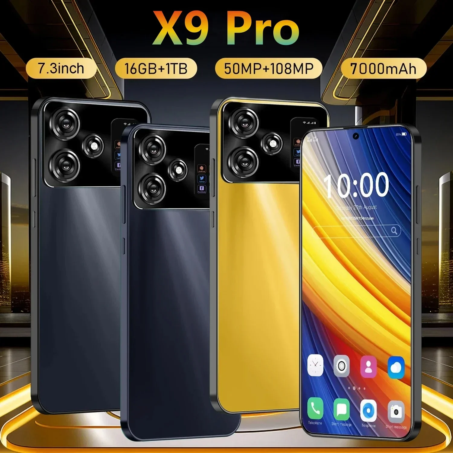 X9 pro Unlocked Smartphone 16GB plus 1 TB Dual SIM 4G 5G