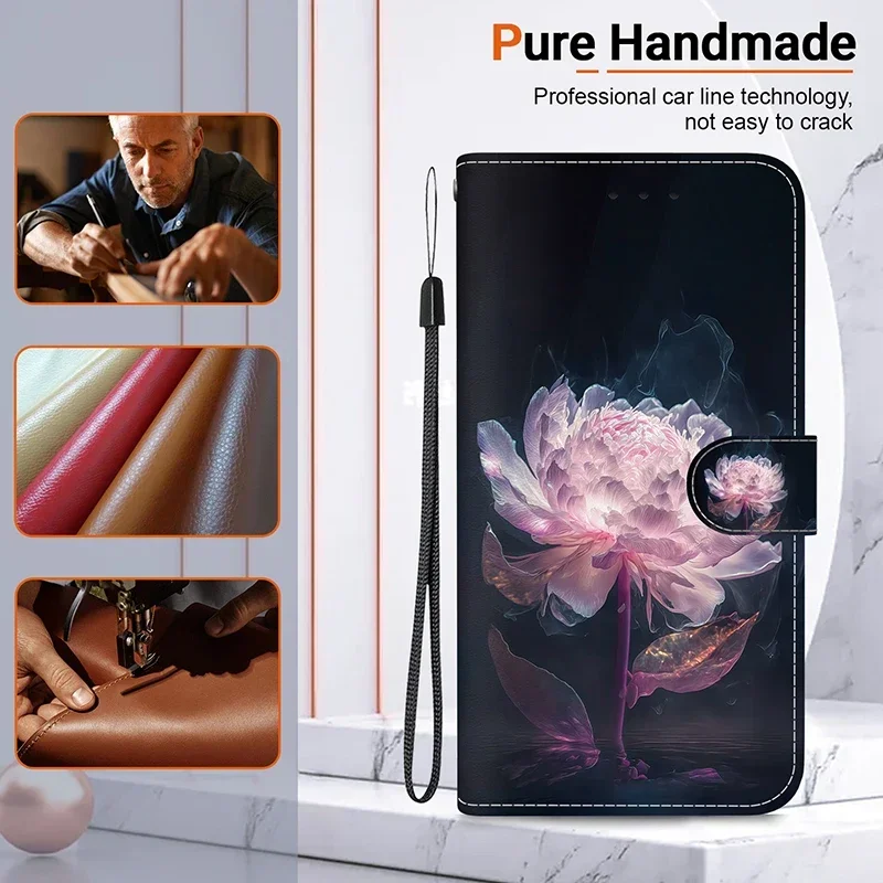 Stylish Stand Flip Wallet Case with Painted Pattern