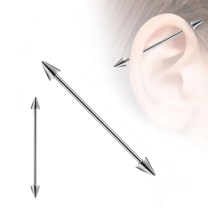 F136 Titan Piercing Helix Gerade Tragus Industrie 16G Knorpel Ohr Stud Zunge Ring Barbell Piercing Körper Schmuck Geschenk – Detail 6