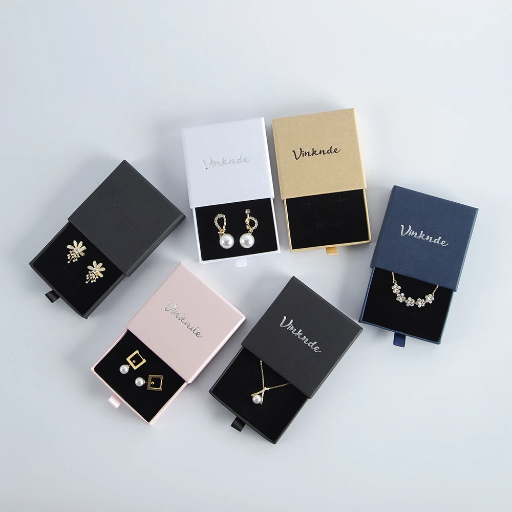 50 Jewelry Organizer Box Custom Logo Cardbord Ring Earring Display Case Easy to Carry Travel Gift Container for Valentine's Day